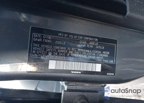 2007 Volvo V70 2.4 из США, поврежденный, VIN YV1SW612472626878